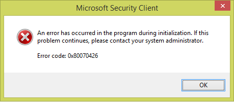 Ошибка 0x80070426 в Windows 10