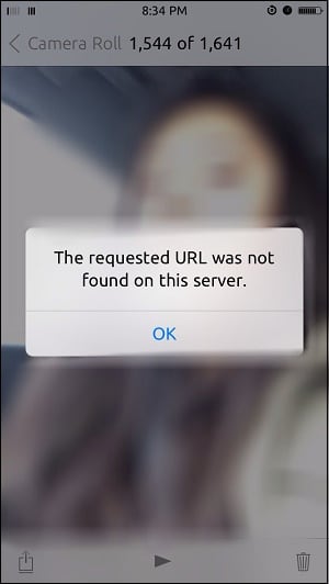 Скриншот ошибки "The Requested URL"
