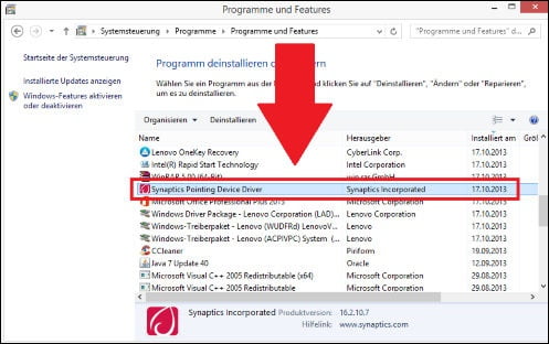 Что такое synaptics pointing