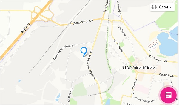 Карта СЦ Дзержинский