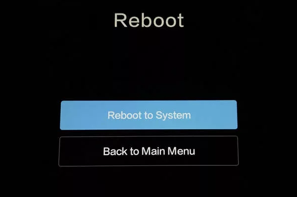 Reboot to system